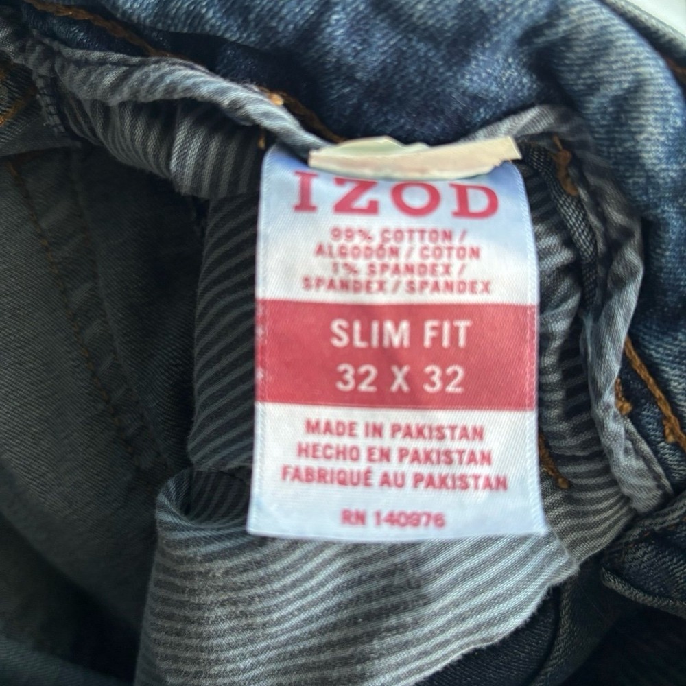 IZOD Men's Blue Denim Slim  Fit Comfort Stretch Jeans SIZE 32X32 - Picture 8 of 8